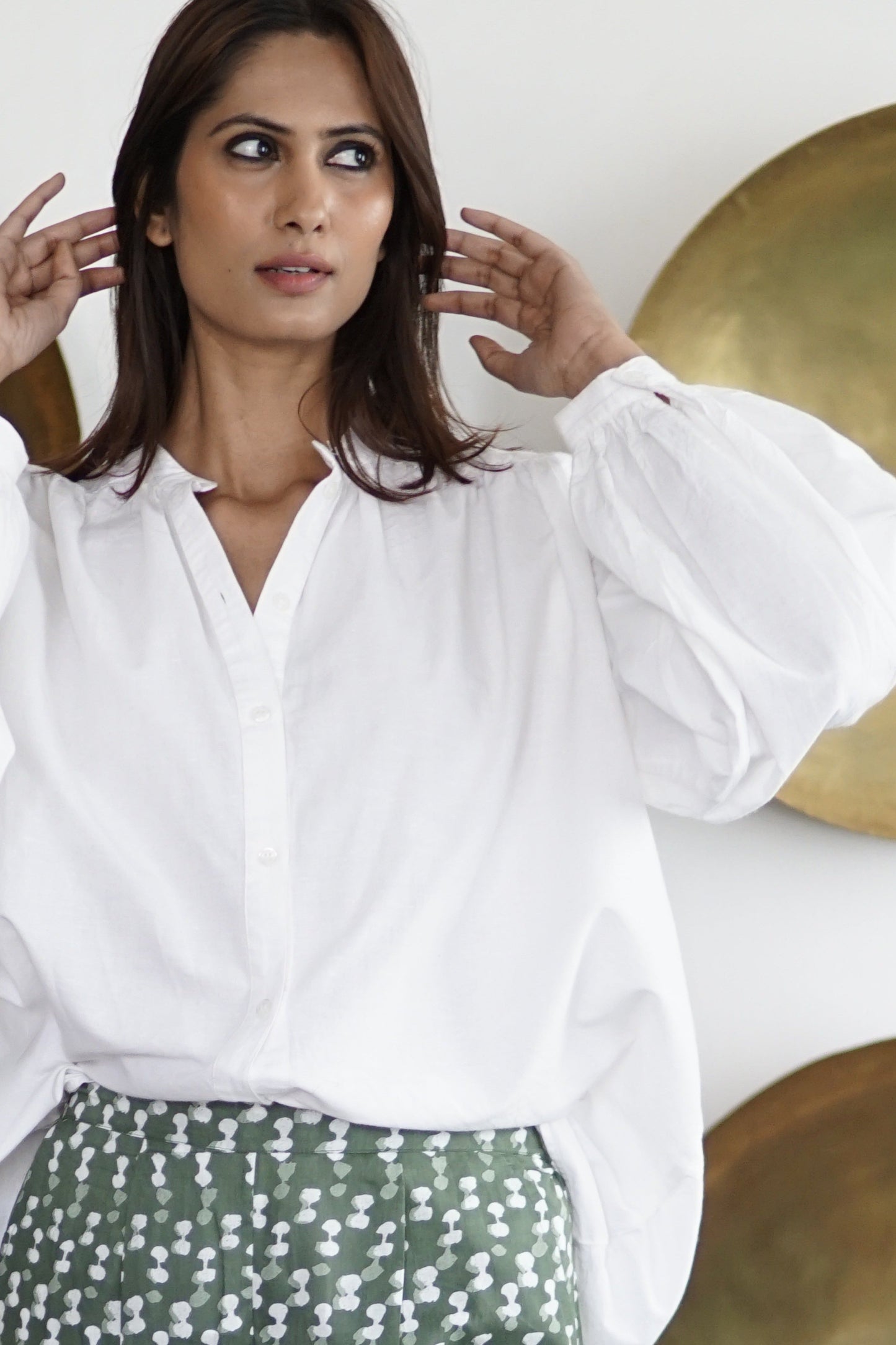 white cotton poplin blouse for women, handmade cotton blouse, summer blouse, boho cotton blouse