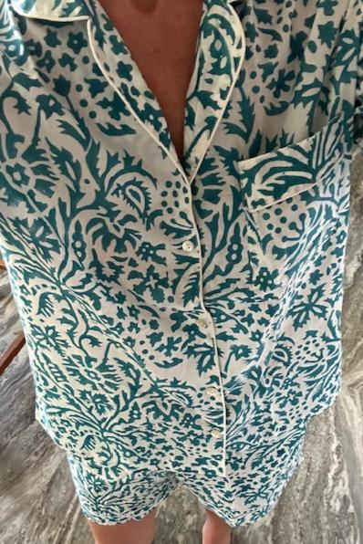womens cotton pyjamas with pockets, cotton pyjamas UK for women, pyjamas with pockets, ethically made cotton pyjamas
