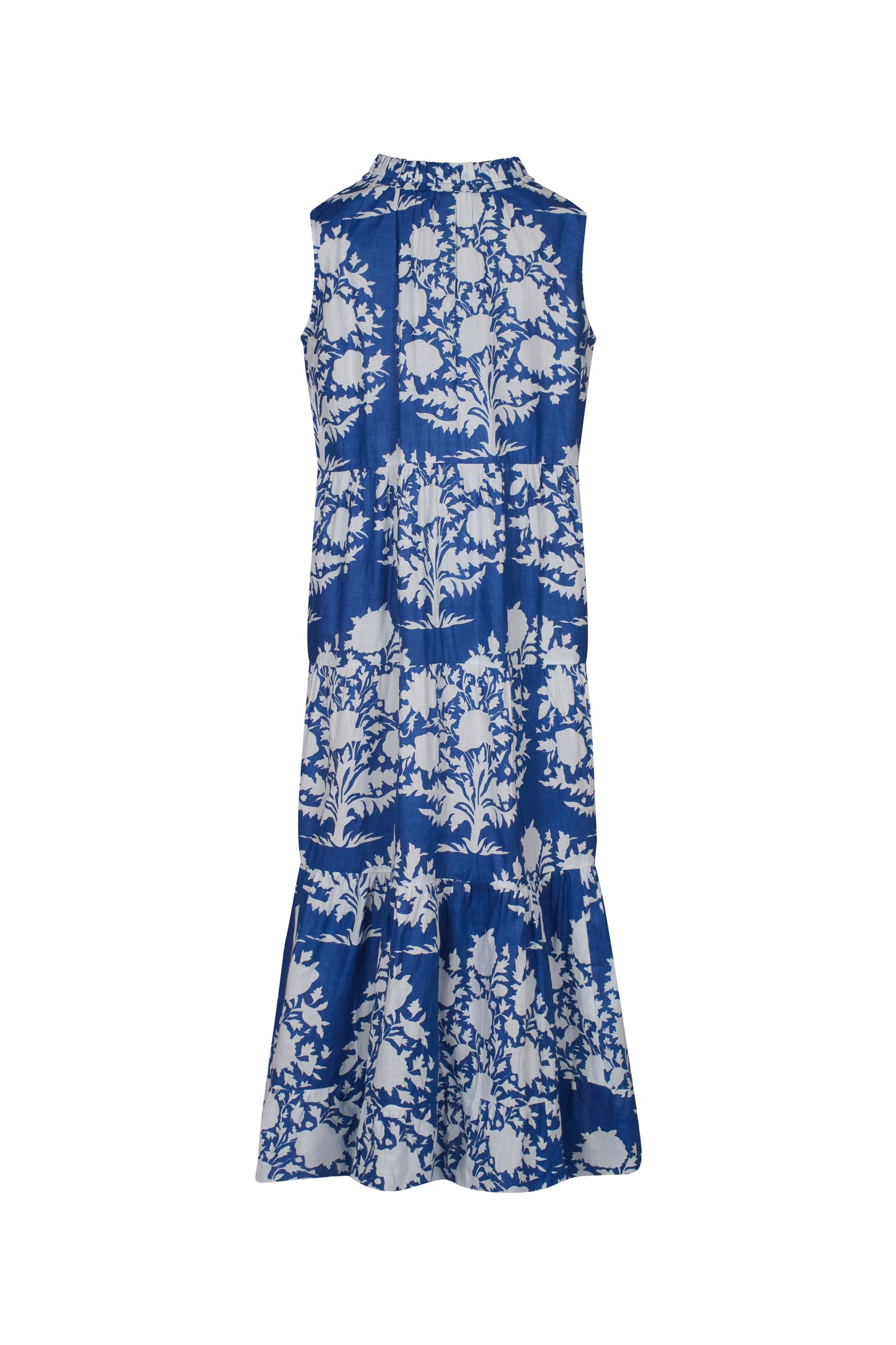 Summer maxi dress with pockets. Maxi dress, beach dress, blue and white ikat cotton Paloma