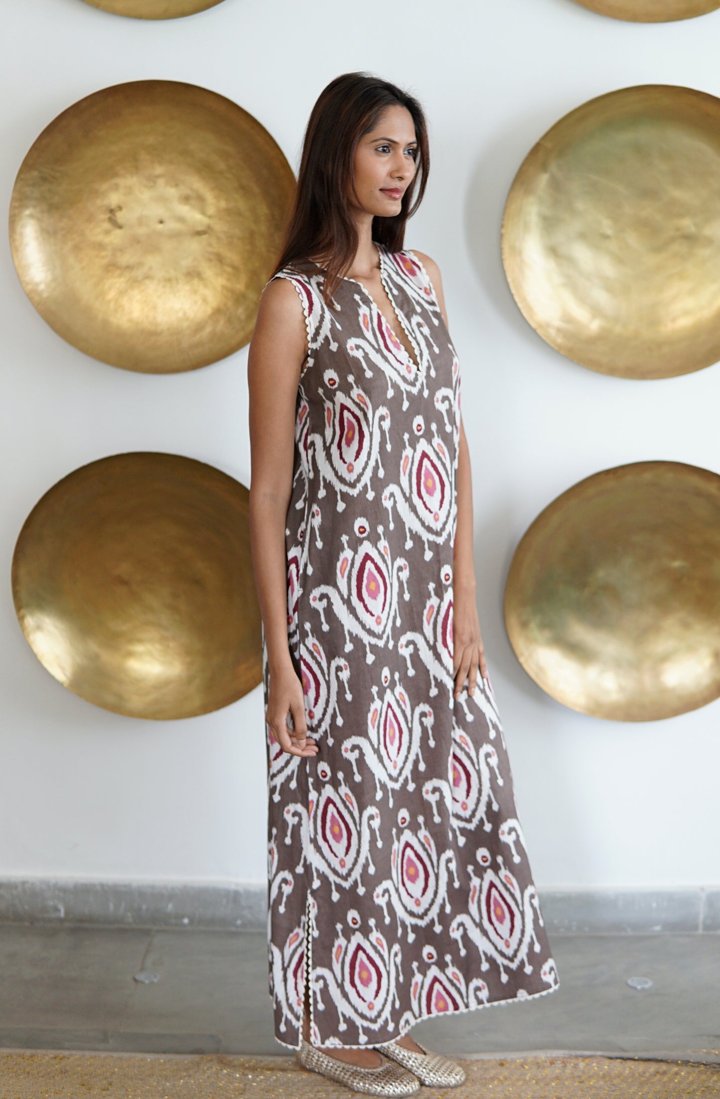 Kaftan dress, Beach kaftan, ikat print cotton beach coverup. Claudia