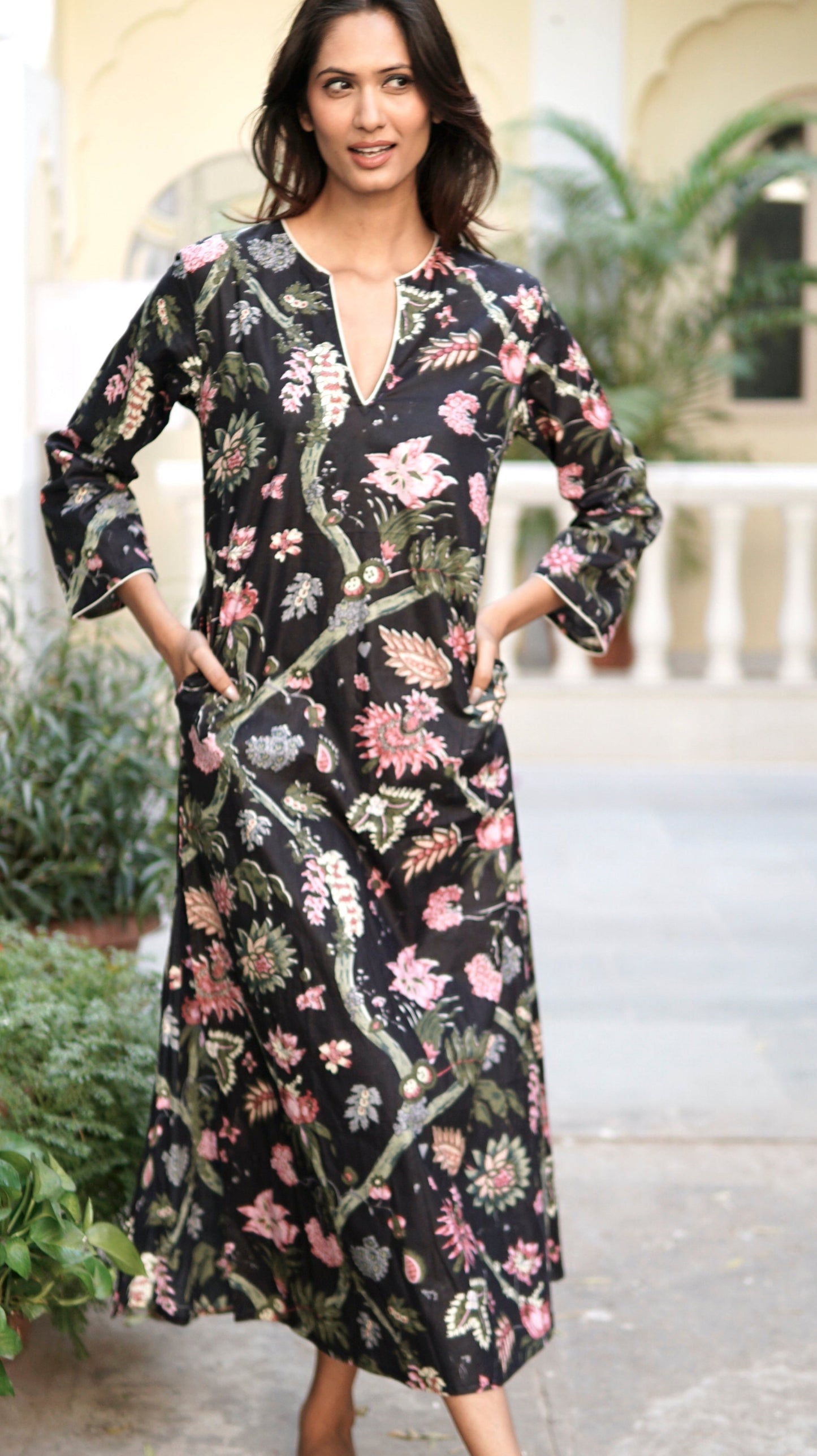 Kaftan, Juanita long kaftan dress, beach kaftan, luxury beach coverup with pockets