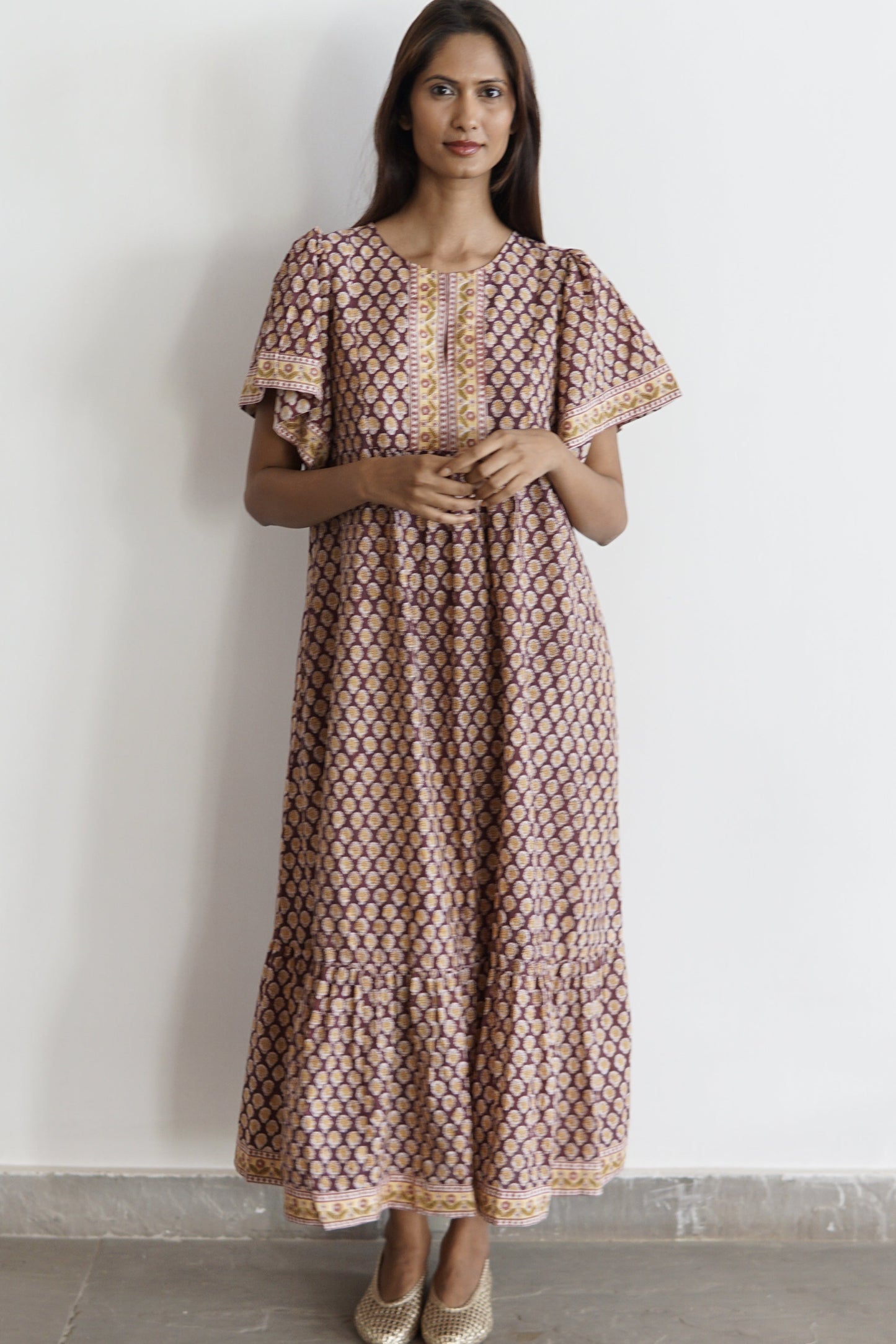 Summer maxi dress with pockets. Cotton summer maxi Medina