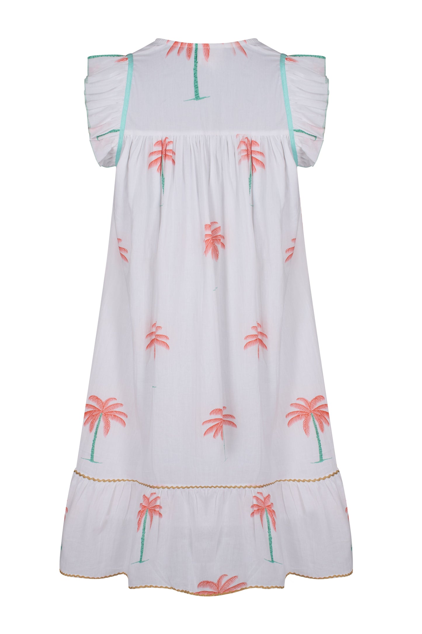 Summer dress, floaty white cotton summer midi dress with pockets 'Palmeraie'