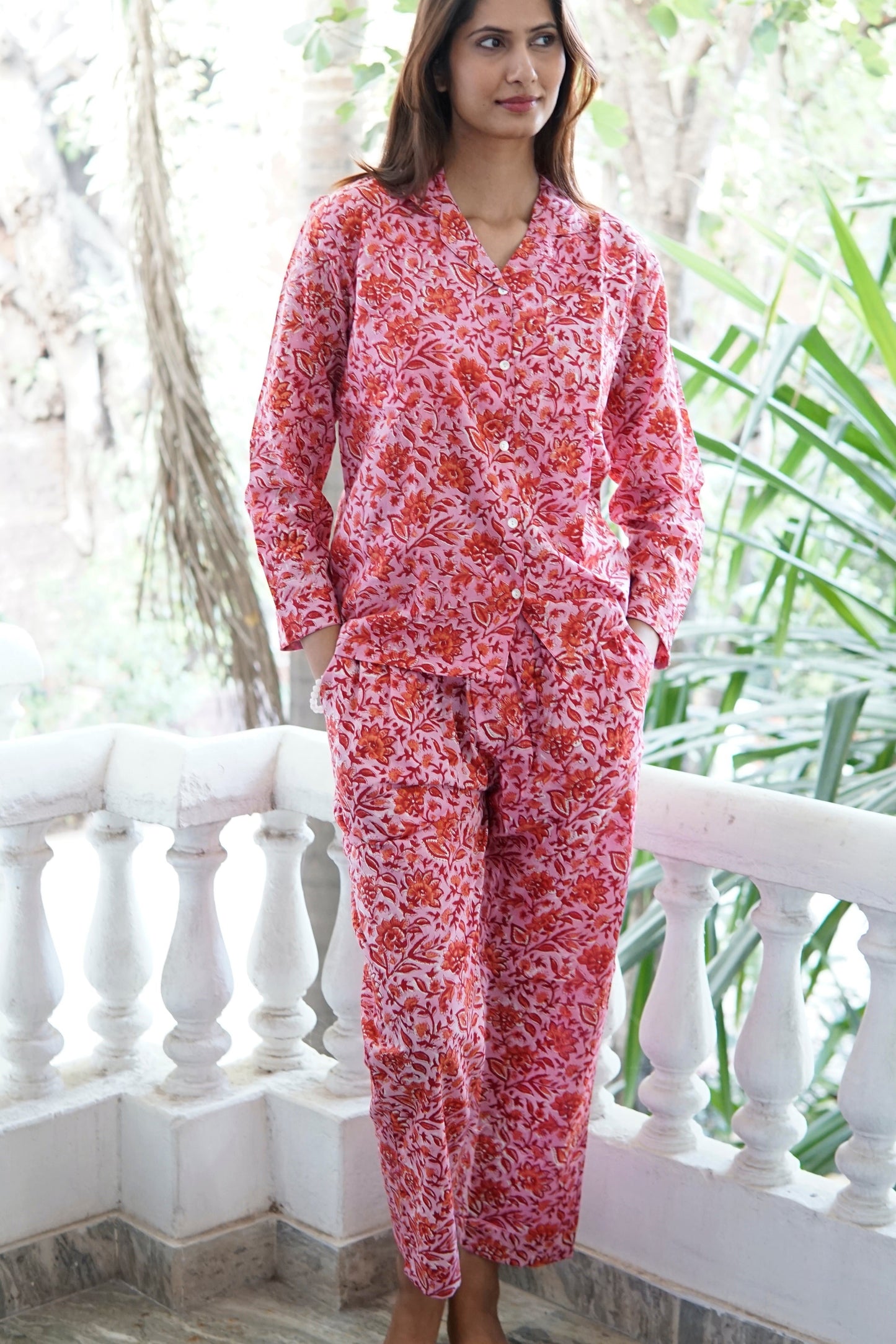 Pyjamas, cotton nightwear, floral print ladies Pyjamas, handmade cotton pyjamas,