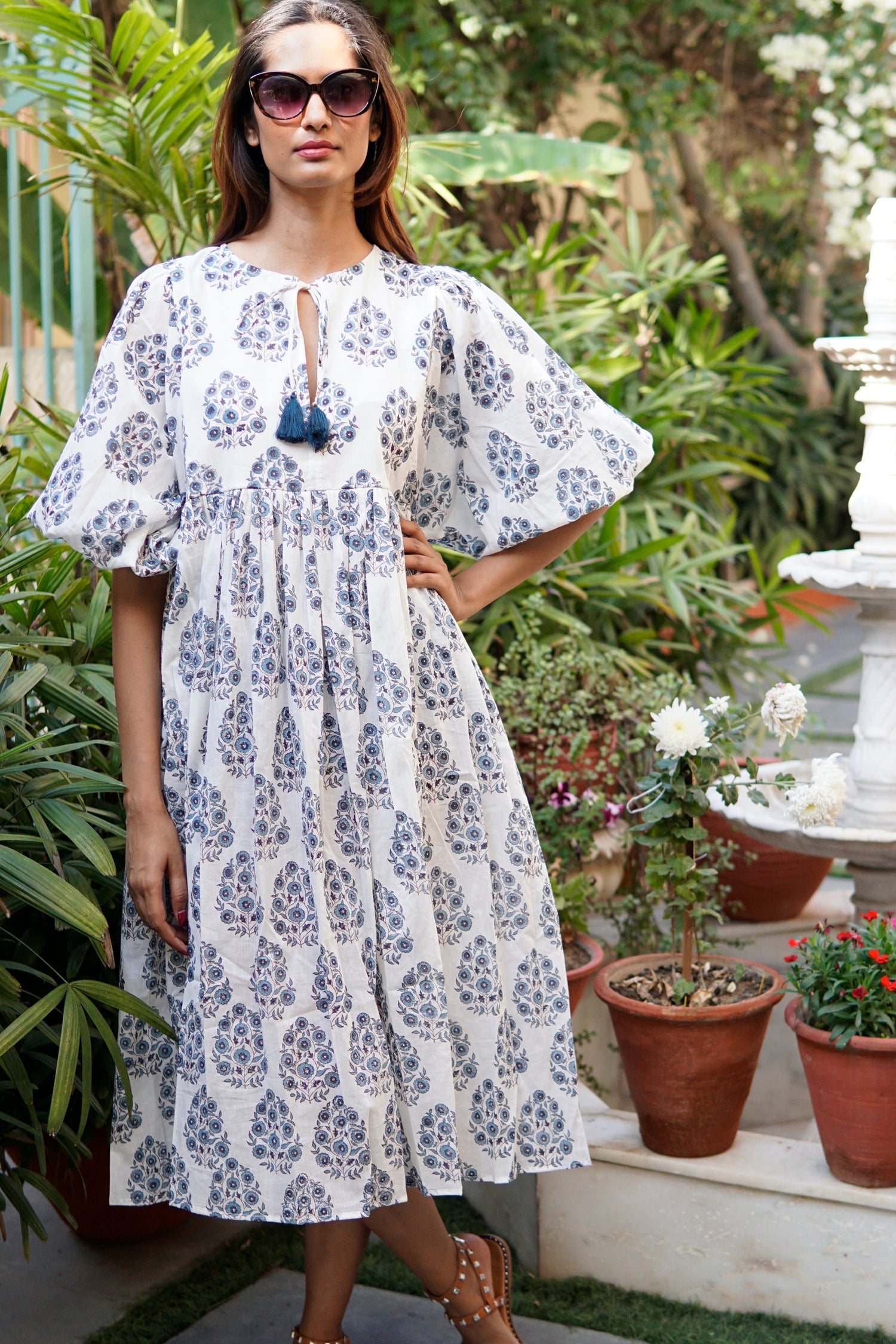 Floaty, floral summer maxi dress, cotton beach dress, summer dress with pockets, floaty cotton 'valerie' Sundress