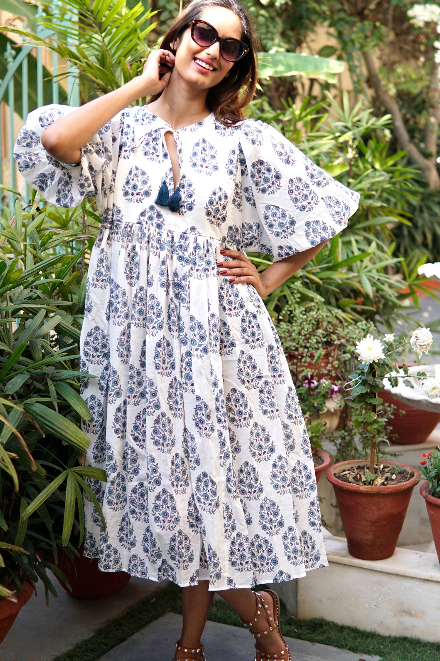 Floaty, floral summer maxi dress, cotton beach dress, summer dress with pockets, floaty cotton 'valerie' Sundress