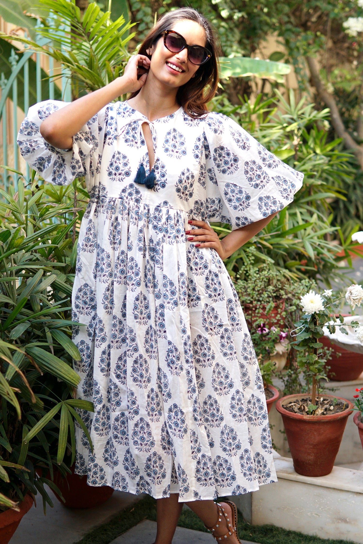 Floaty, floral summer maxi dress, cotton beach dress, summer dress with pockets, floaty cotton 'valerie' Sundress