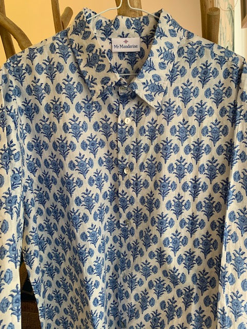 Men's printed cotton summer shirt. Men's beach shirt