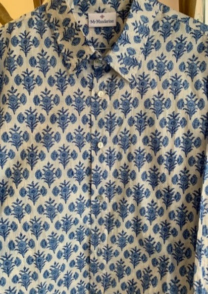 Men's printed cotton summer shirt. Men's beach shirt