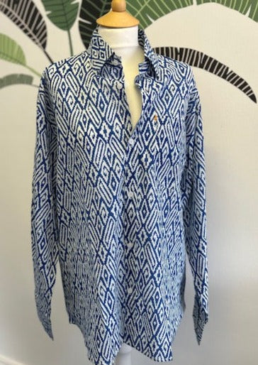 Summer beach shirt for men. Men's printed cotton summer shirt. Men's beach shirt