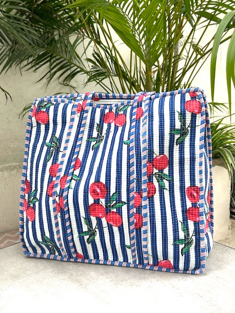 Bag, quilted cotton tote bag, large beach bag