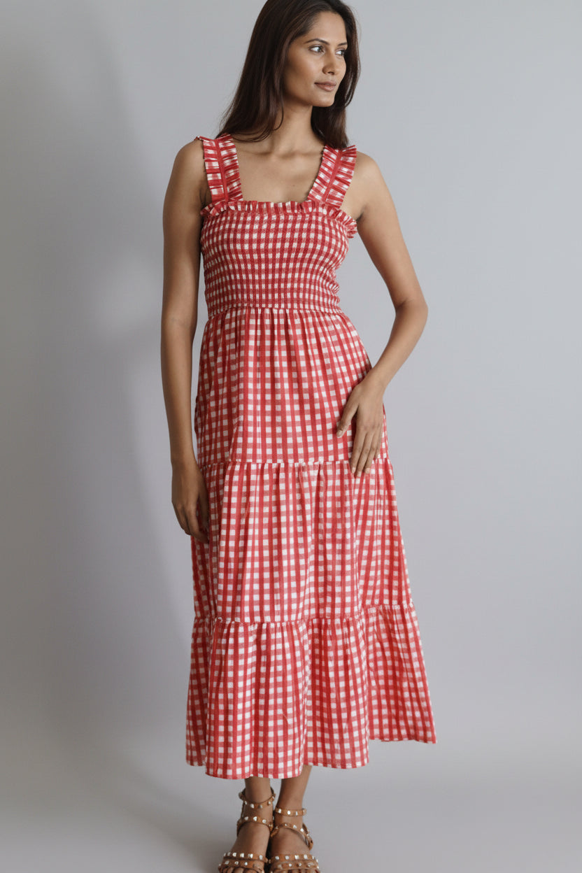 Maxi dress with pockets. Cotton summer maxi dress Rosa