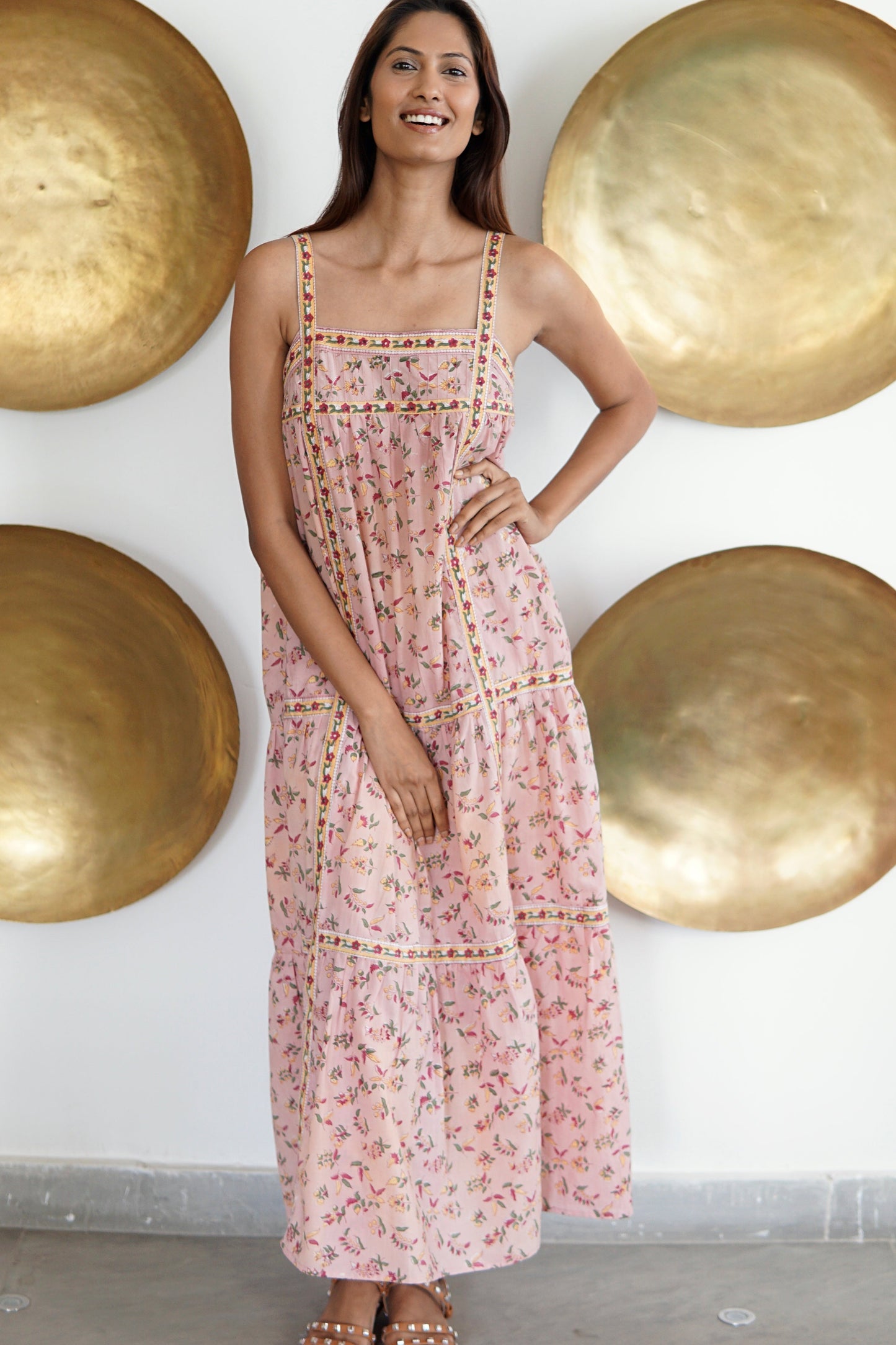 Maxi dress with pockets. Cotton summer maxi dress Camille
