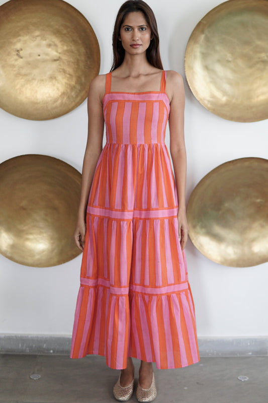 Maxi dress with pockets. Cotton summer maxi dress Candy