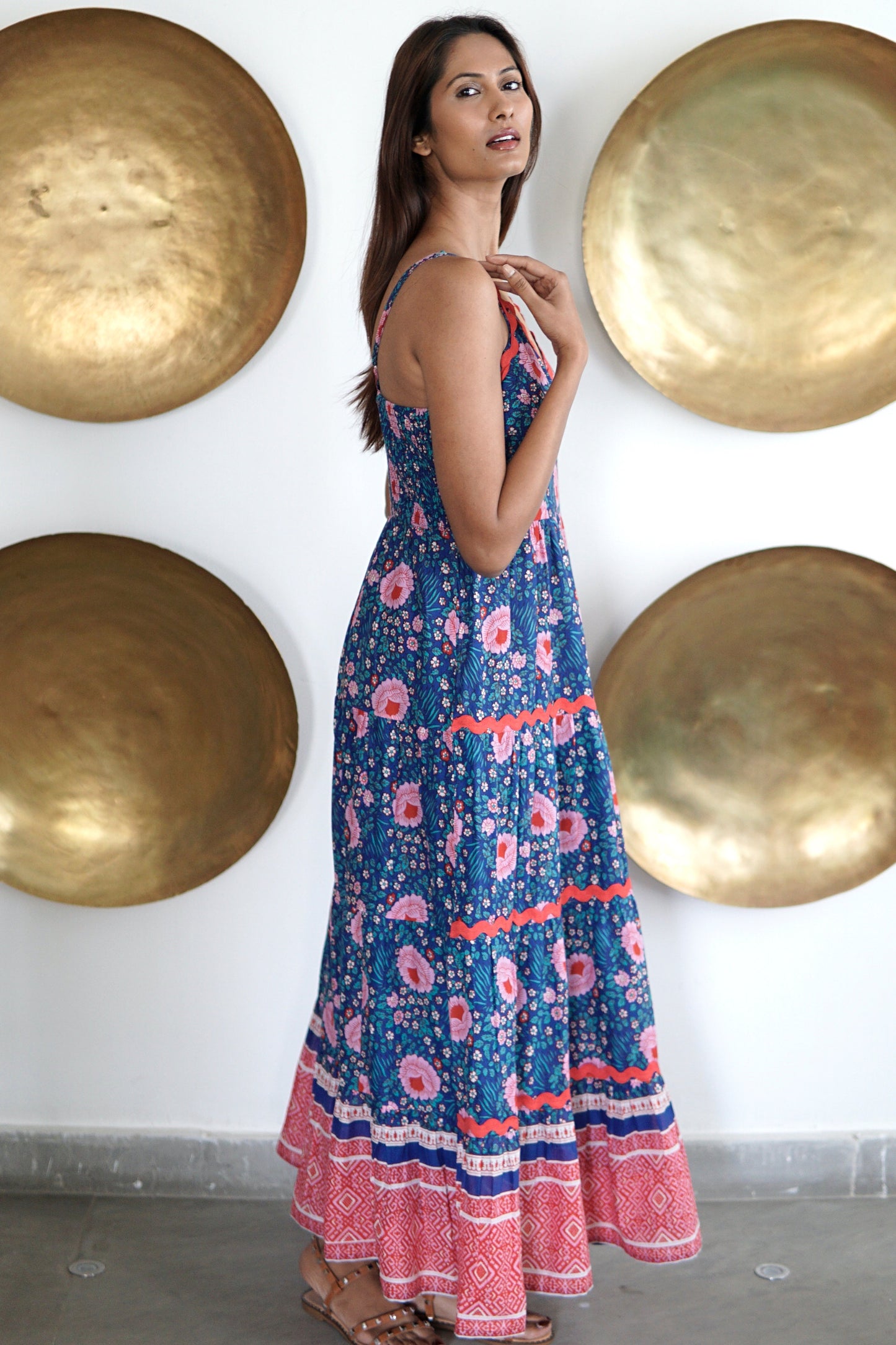 Summer maxi dress with pockets. Cotton summer maxi Beatriz