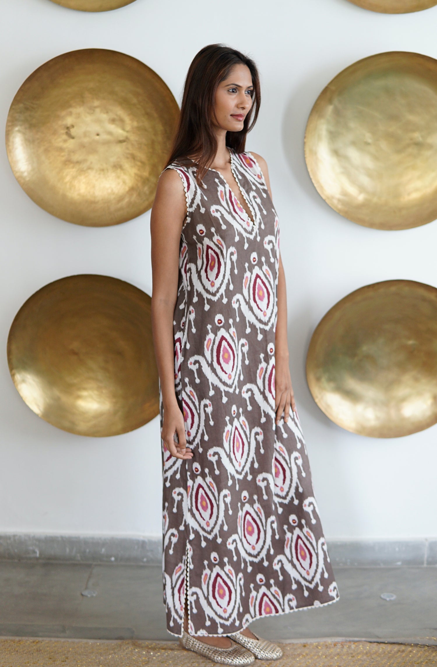 Kaftan dress, Beach kaftan, ikat print cotton beach coverup. Claudia