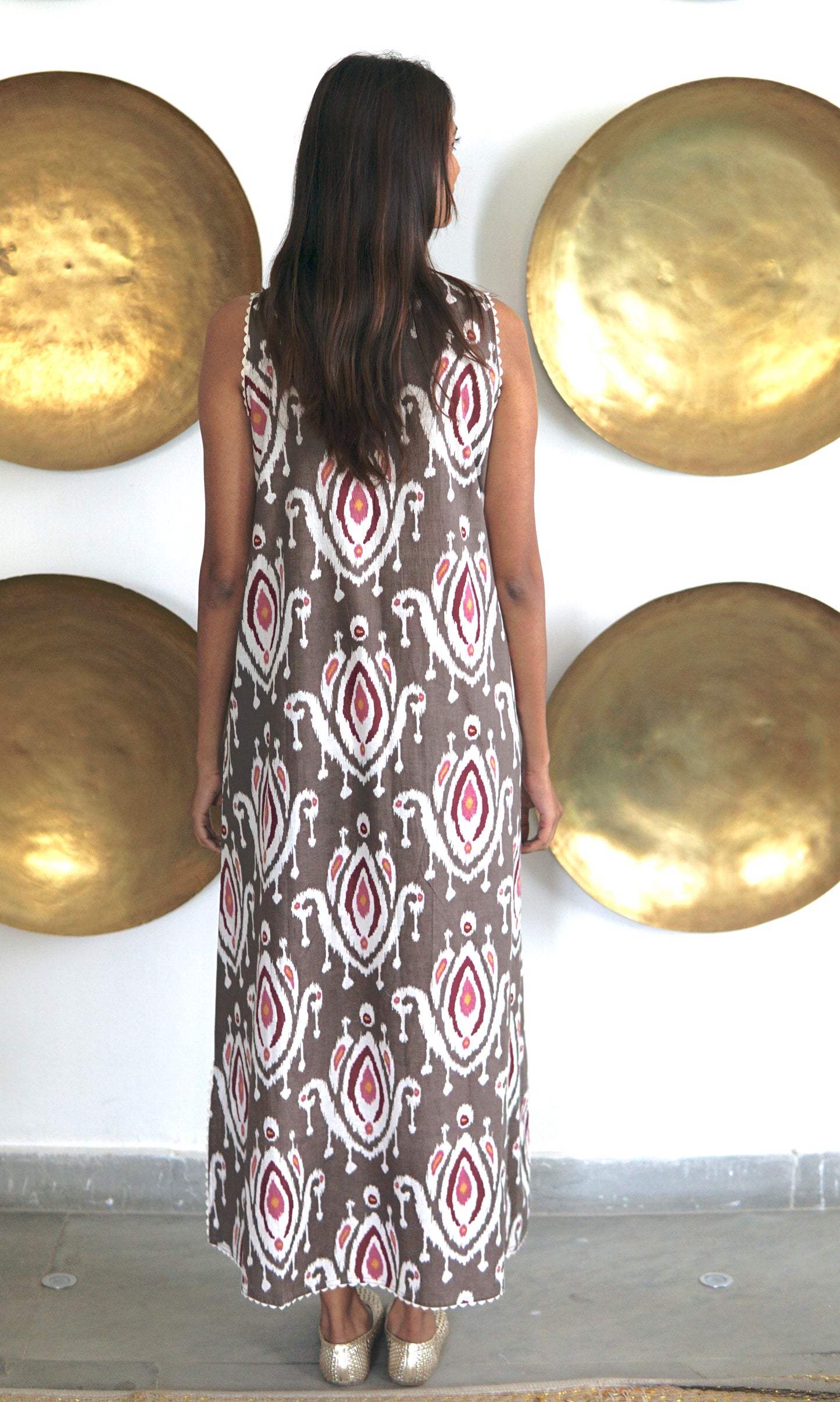 Kaftan dress, Beach kaftan, ikat print cotton beach coverup. Claudia