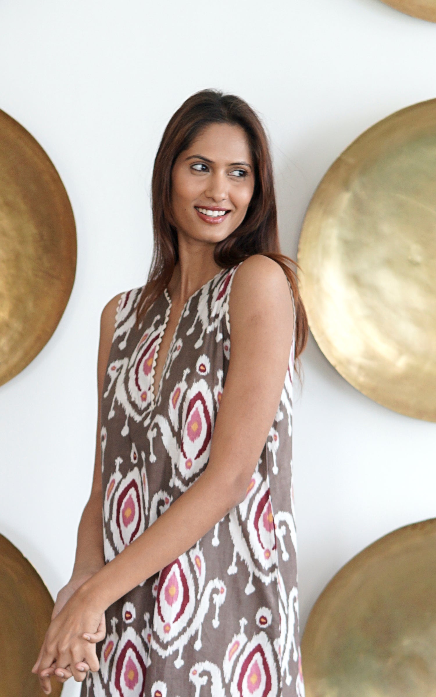 Kaftan dress, Beach kaftan, ikat print cotton beach coverup. Claudia