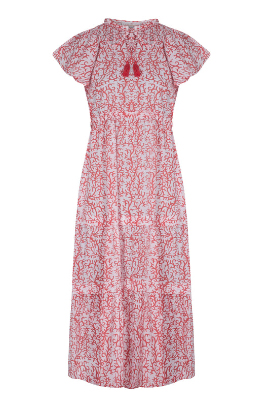 Cotton maxi summer dress with pockets