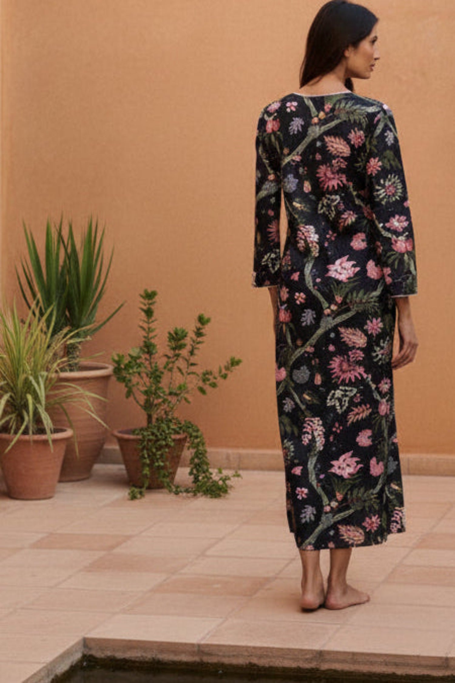 Kaftan, Juanita long kaftan dress, beach kaftan, luxury beach coverup with pockets