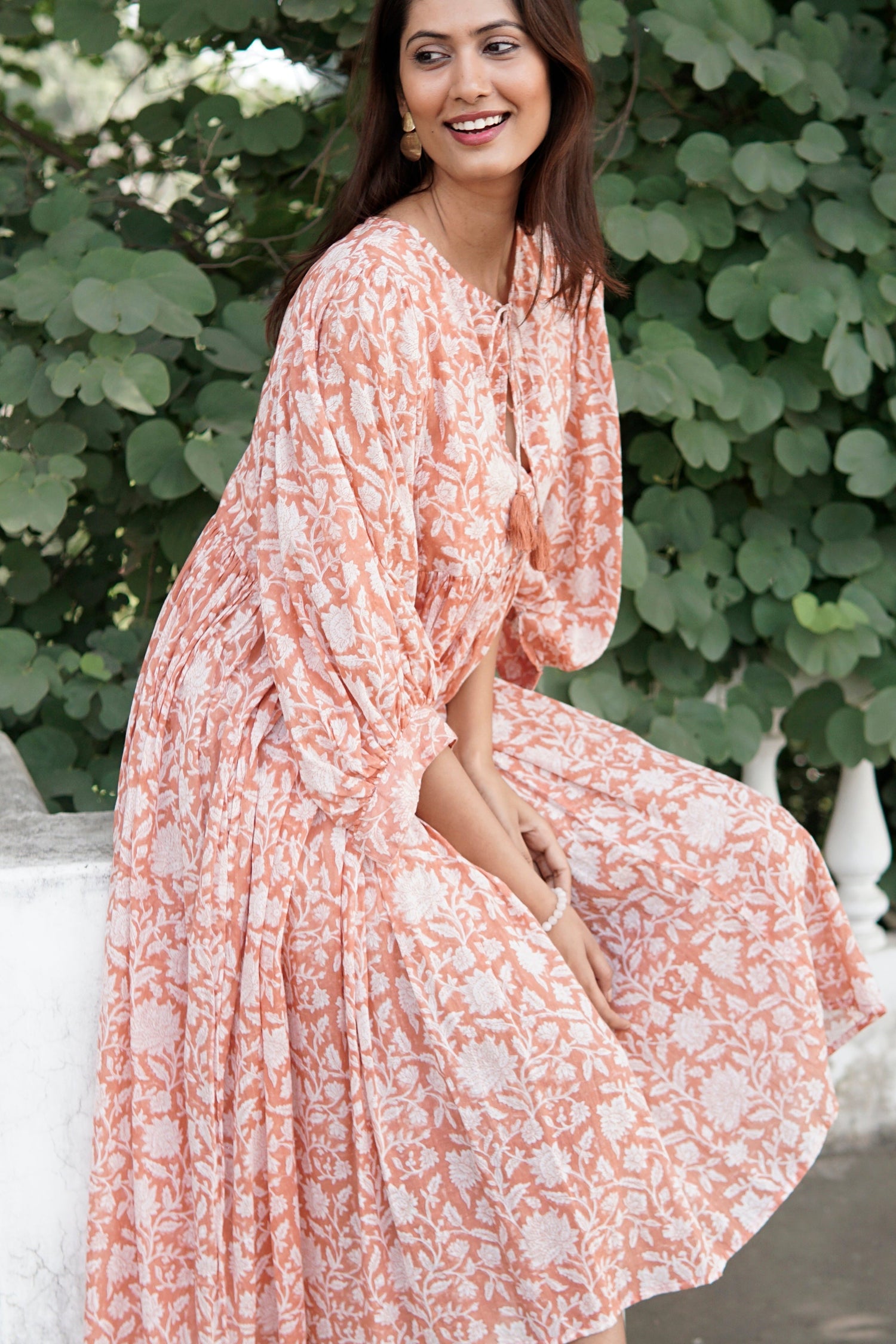 Floaty, floral summer maxi dress, cotton beach dress, summer dress with pockets, 'Reese' Sundress