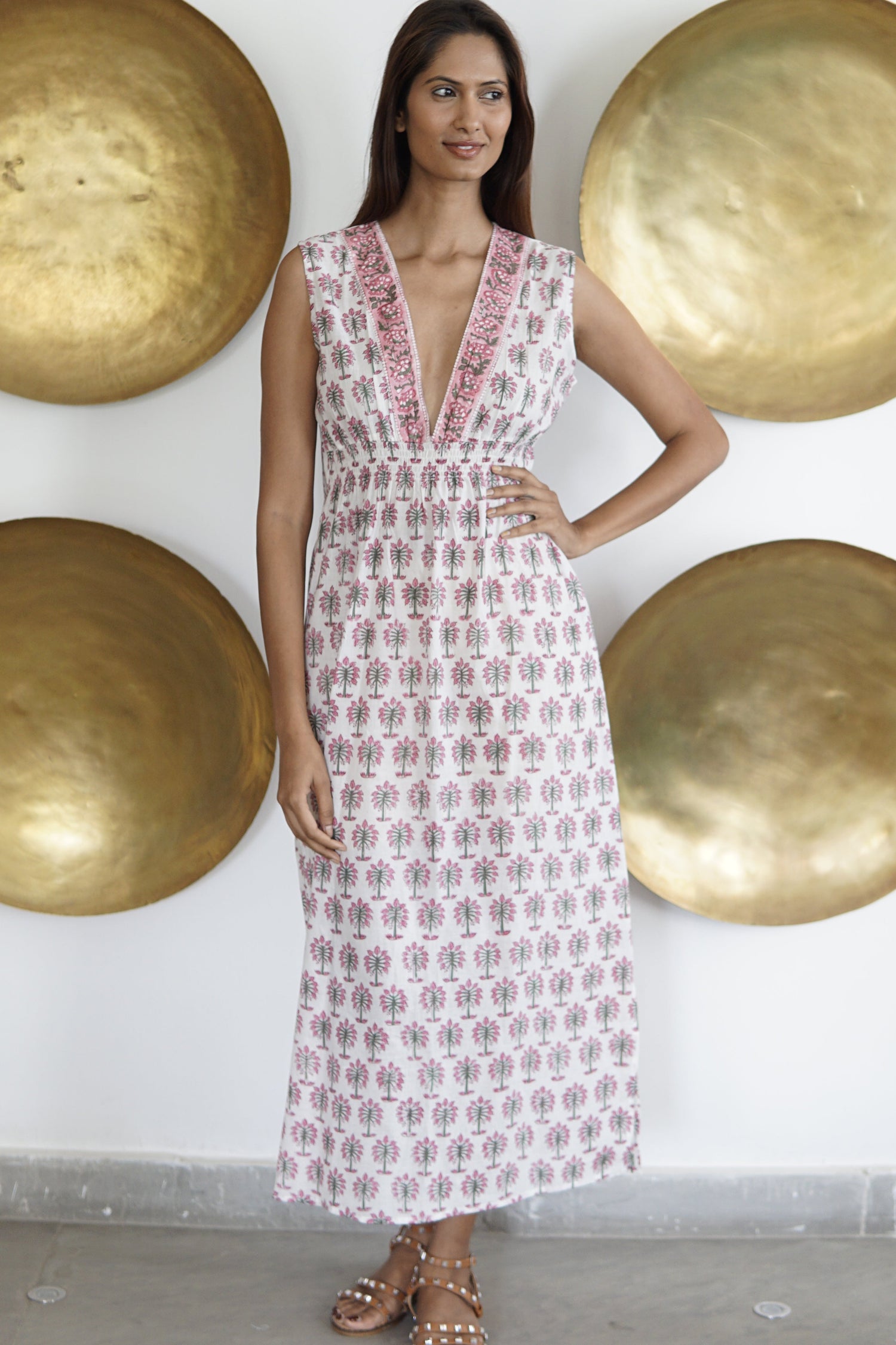 Kaftan dress, Beach kaftan, blockprint cotton beach coverup. Jannine