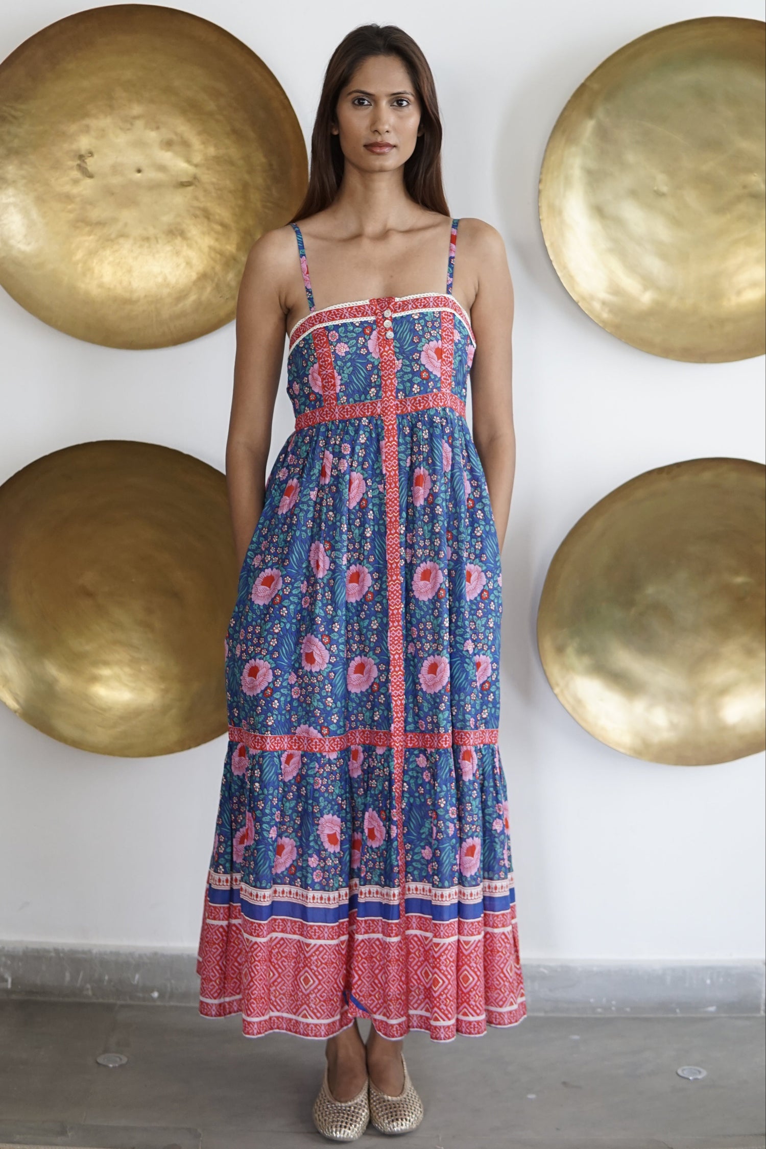 Summer maxi dress with pockets. Cotton summer maxi Lucky