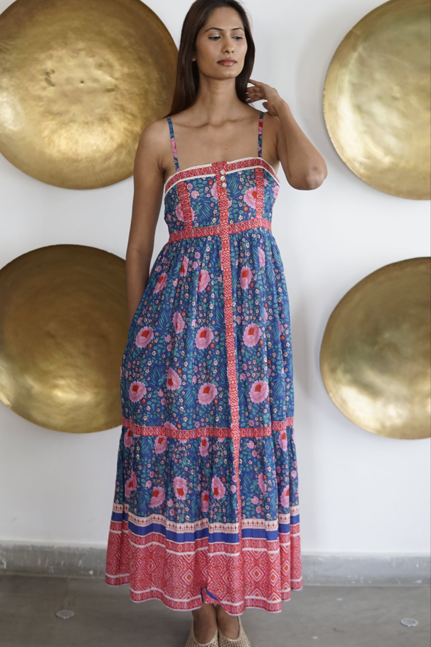 Summer maxi dress with pockets. Cotton summer maxi Lucky