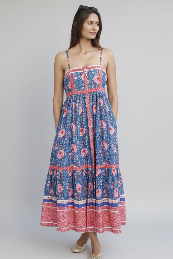 Summer maxi dress with pockets. Cotton summer maxi Lucky