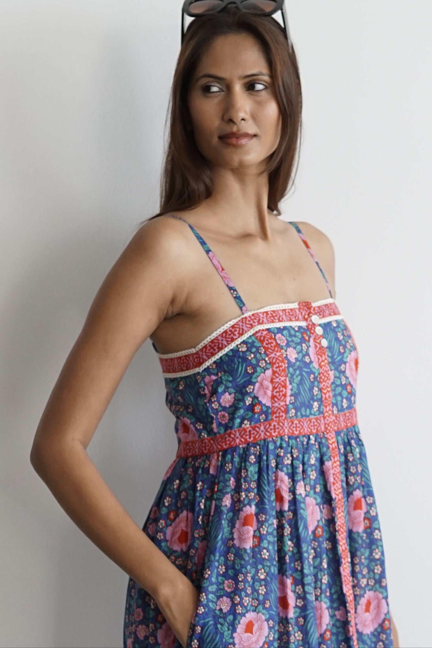 Summer maxi dress with pockets. Cotton summer maxi Lucky