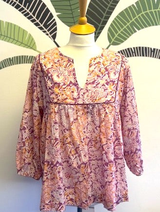 Blouse, cotton summer blouse, boho blouse, floral blouse for women