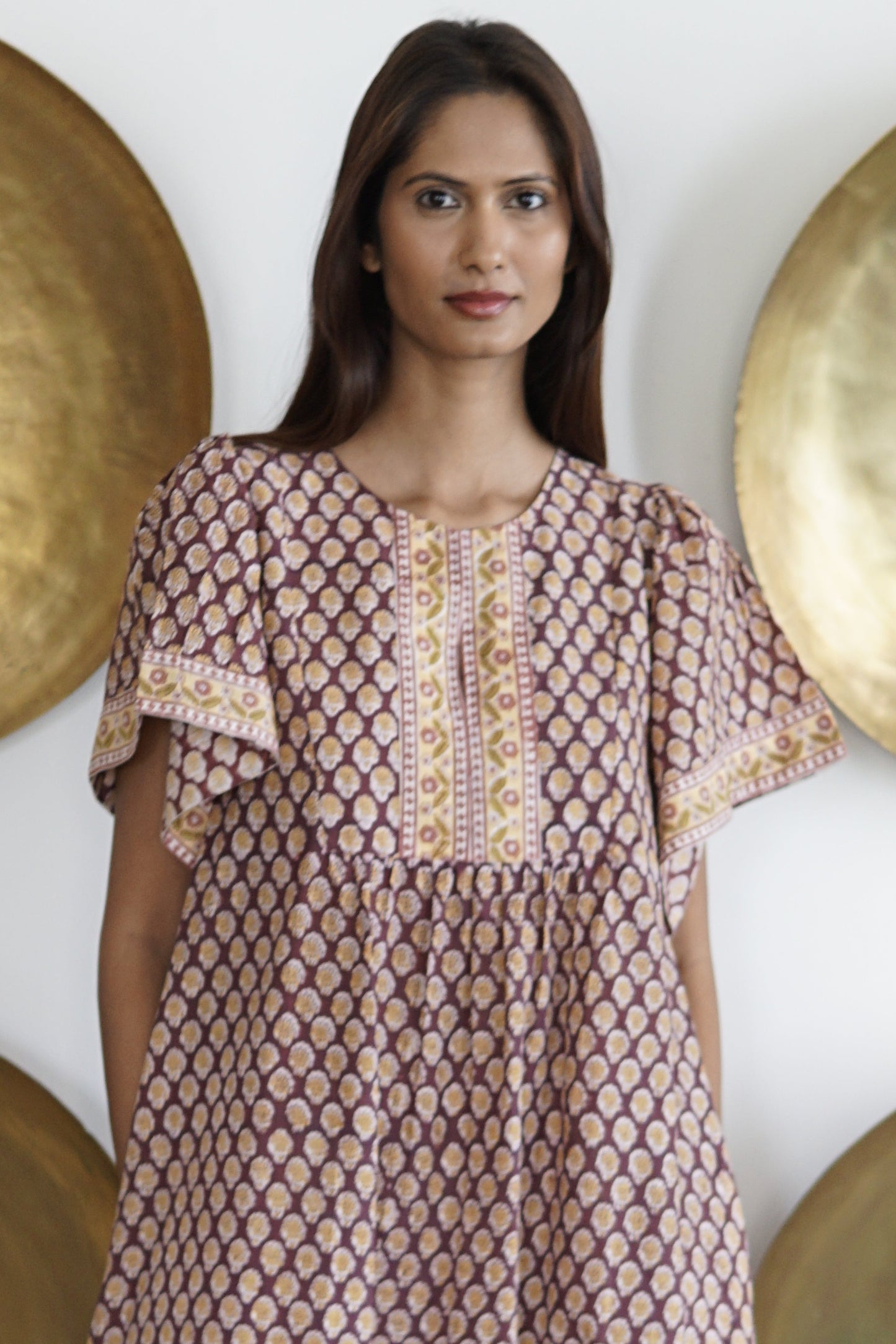 Summer maxi dress with pockets. Cotton summer maxi Medina