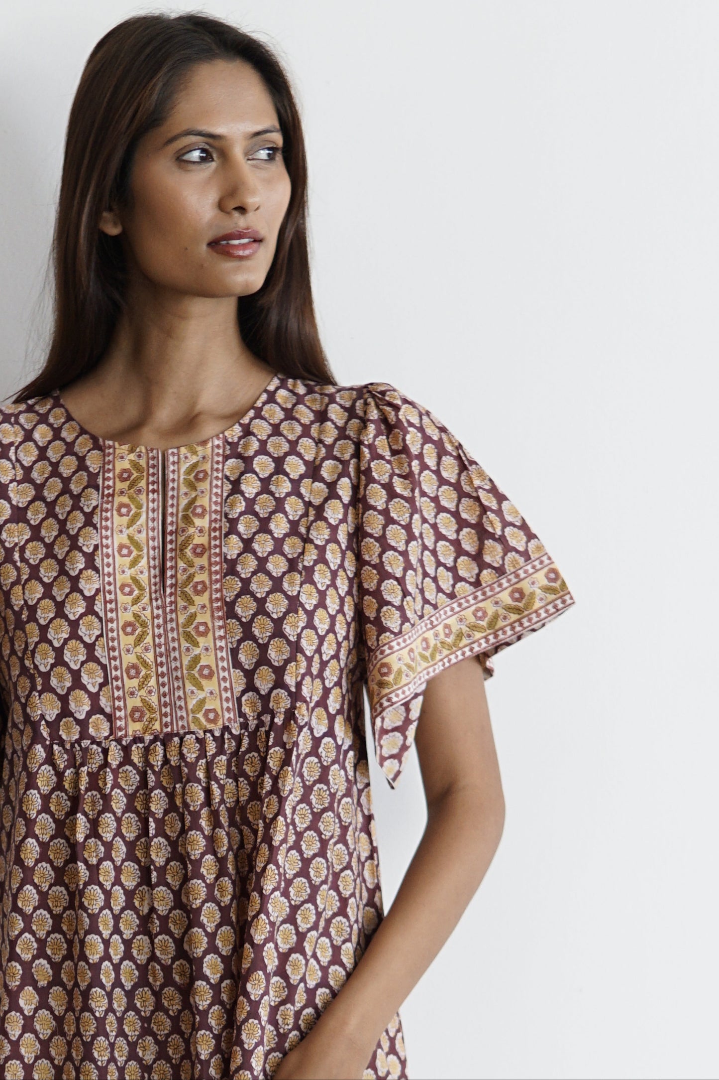 Summer maxi dress with pockets. Cotton summer maxi Medina