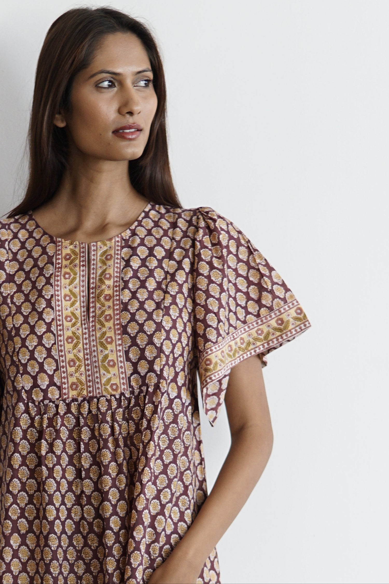 Summer maxi dress with pockets. Cotton summer maxi Medina