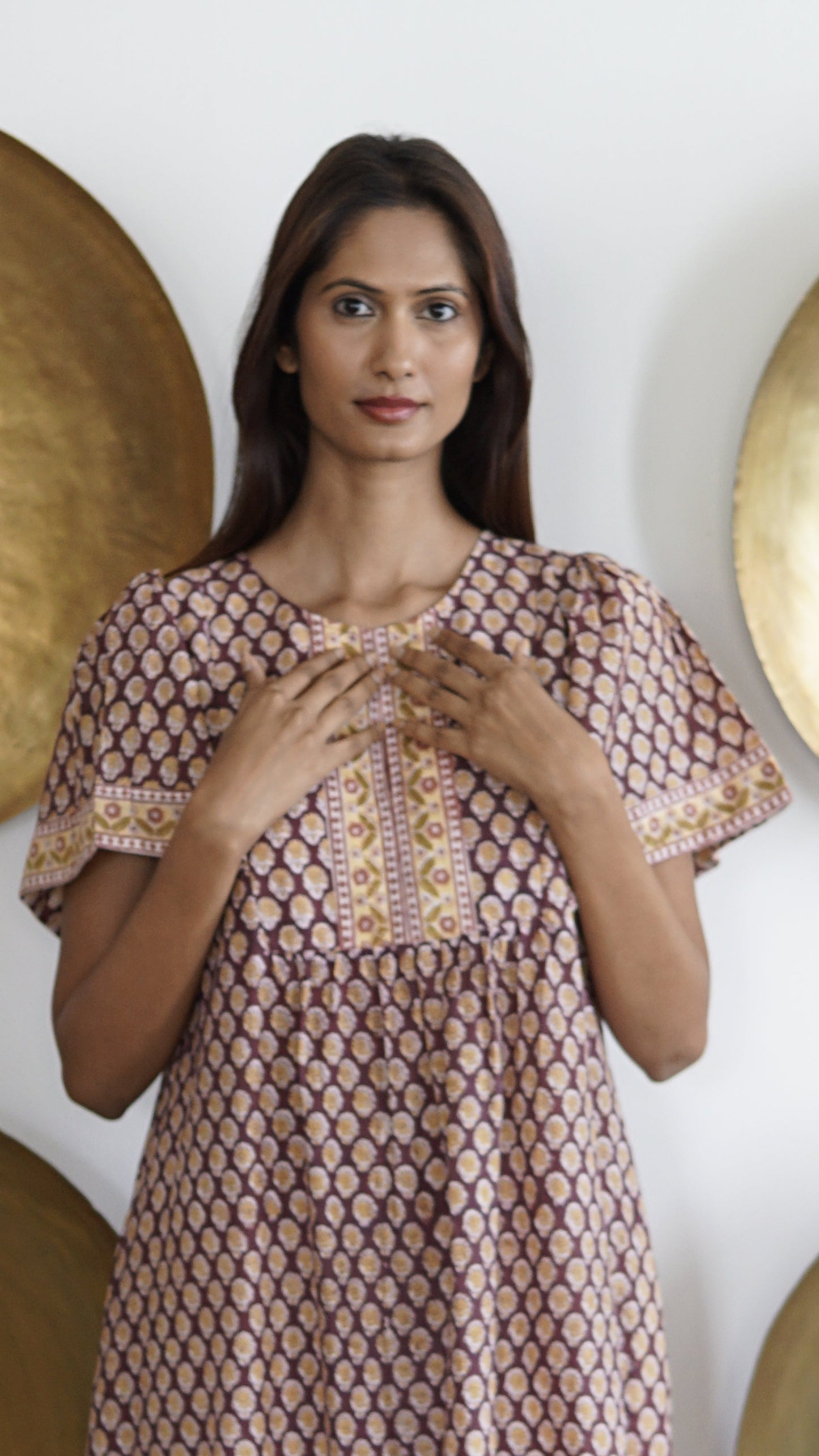 Summer maxi dress with pockets. Cotton summer maxi Medina