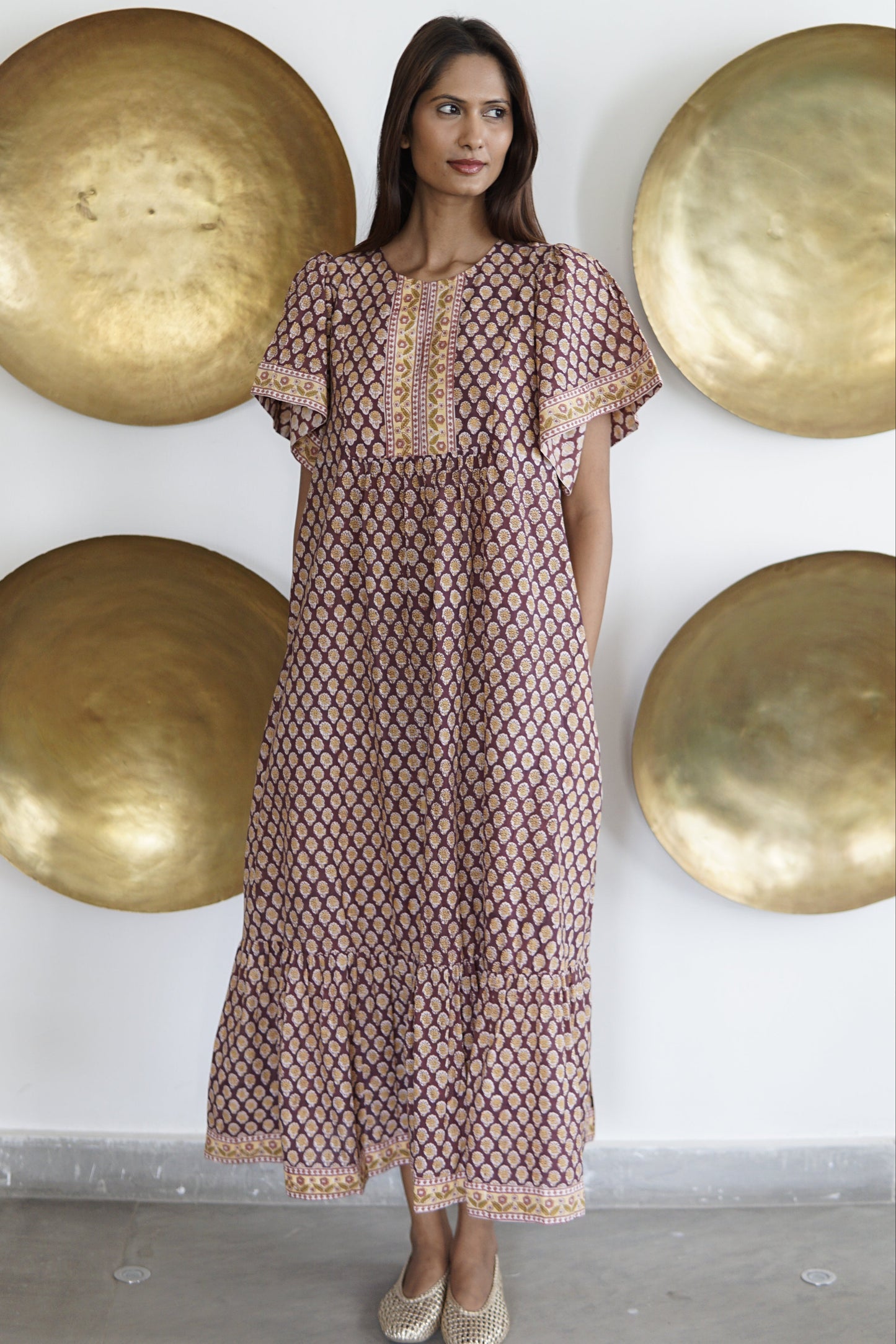 Summer maxi dress with pockets. Cotton summer maxi Medina