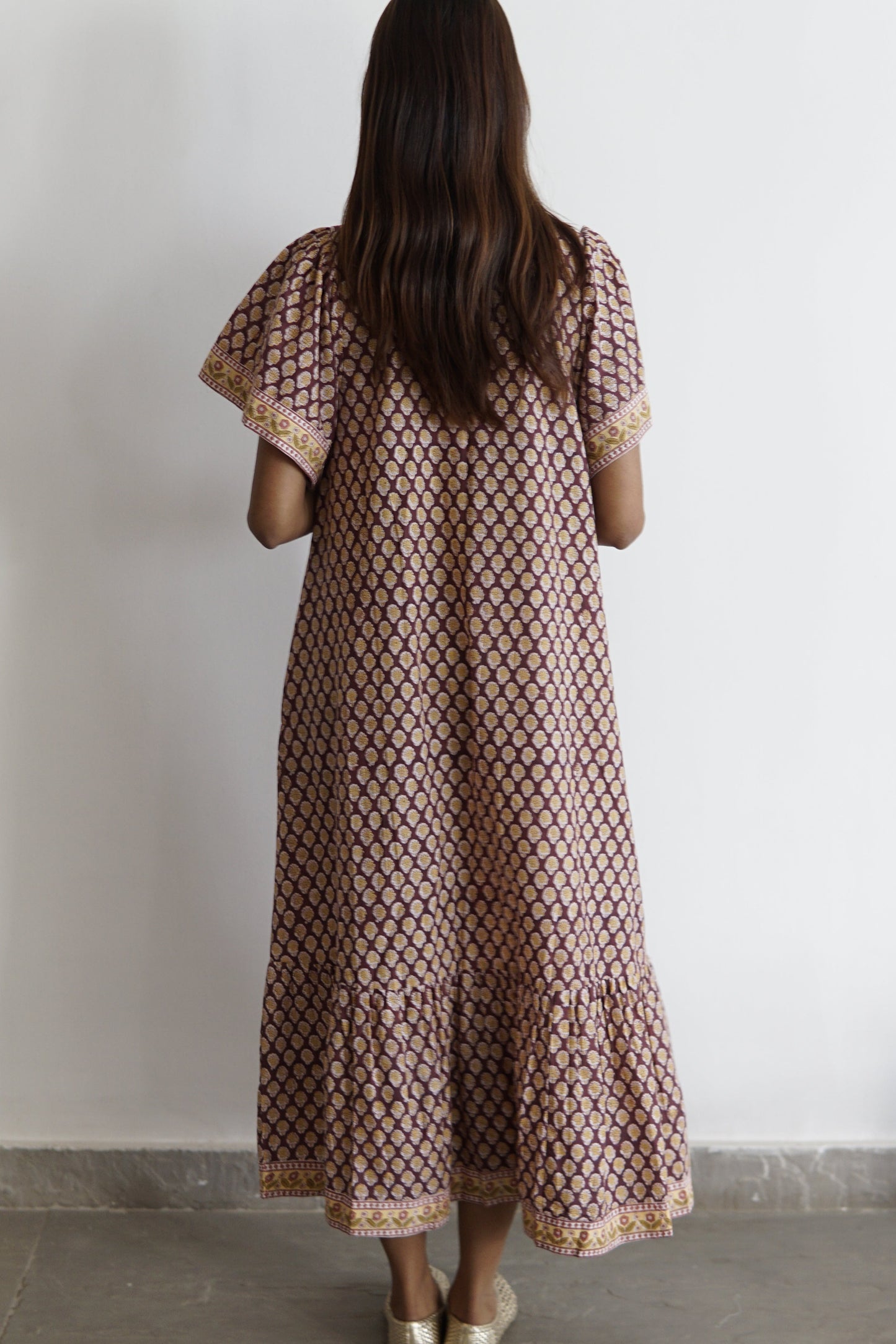 Summer maxi dress with pockets. Cotton summer maxi Medina