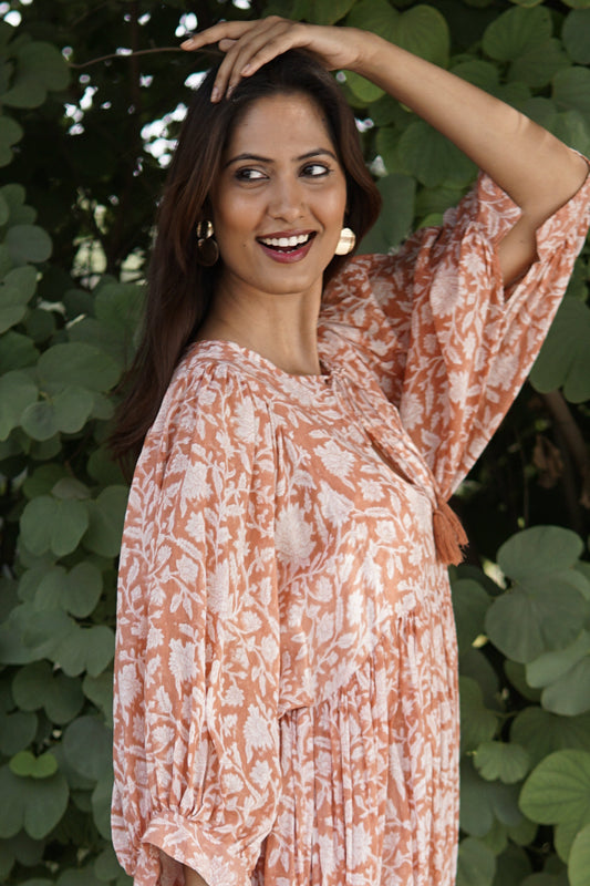 Floaty, floral summer maxi dress, cotton beach dress, summer dress with pockets, 'Reese' Sundress