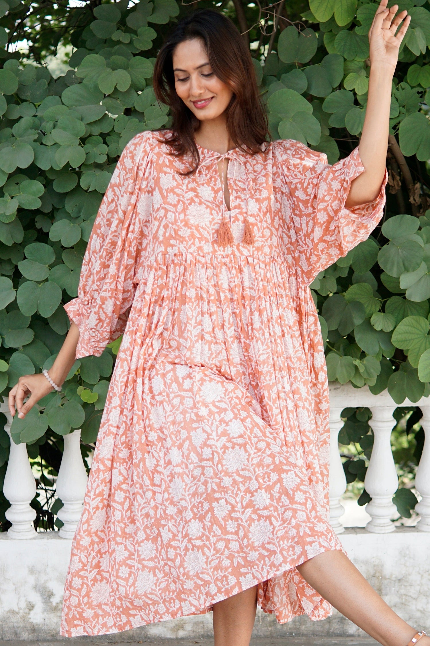 Floaty, floral summer maxi dress, cotton beach dress, summer dress with pockets, 'Reese' Sundress