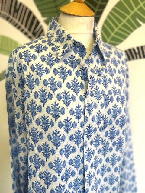 Men's printed cotton summer shirt. Men's beach shirt