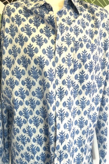 Men's printed cotton summer shirt. Men's beach shirt