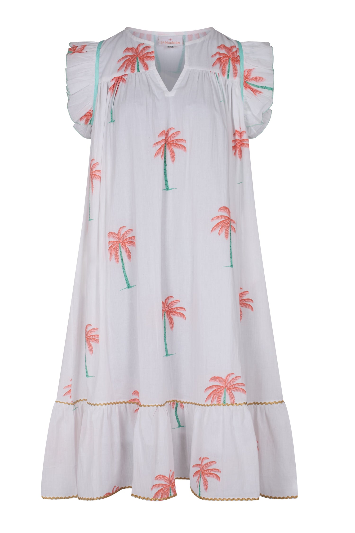 Summer dress, floaty white cotton summer midi dress with pockets 'Palmeraie'