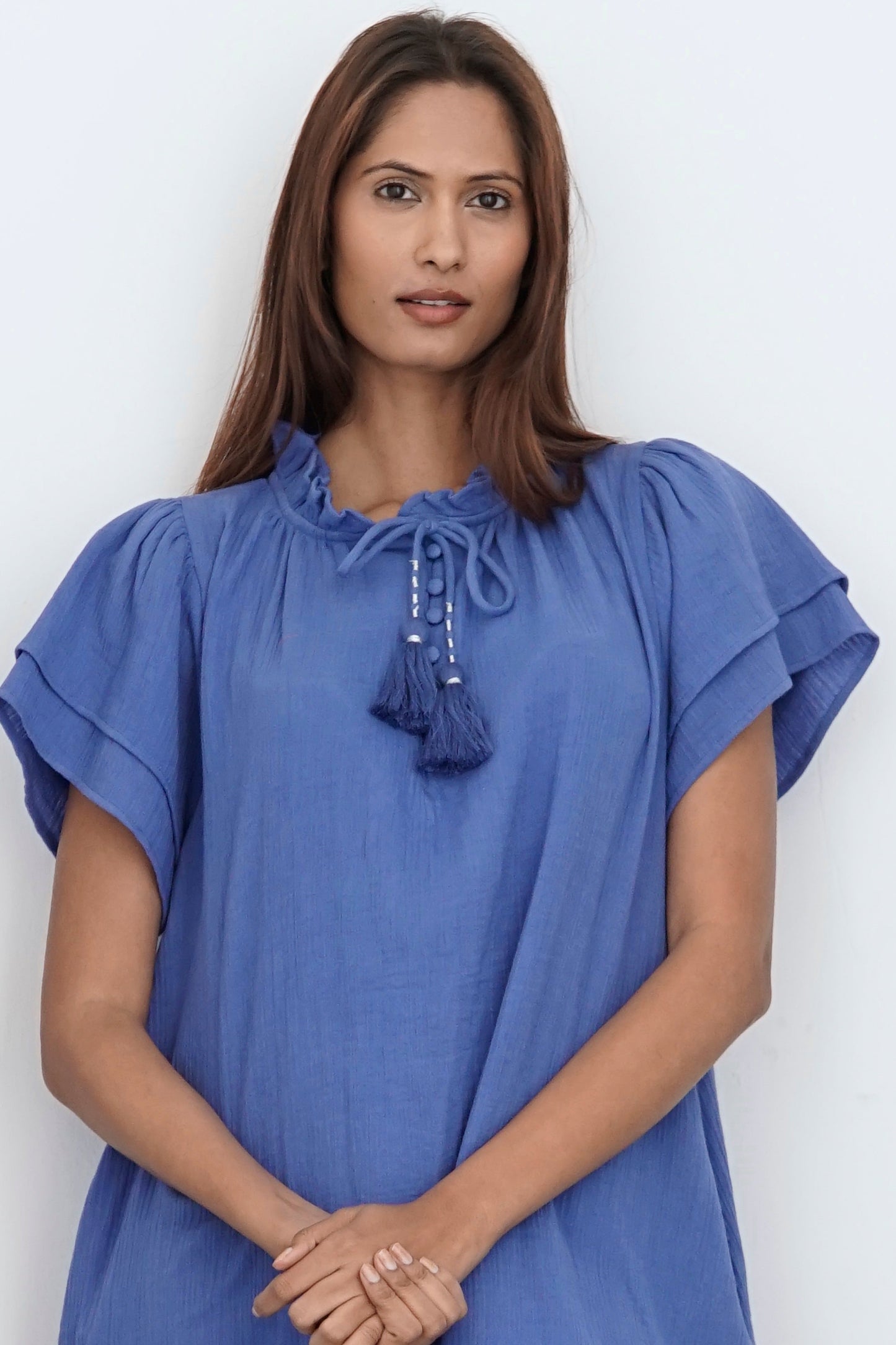 Kaftan beach dress, double gauze beach kaftan with pockets