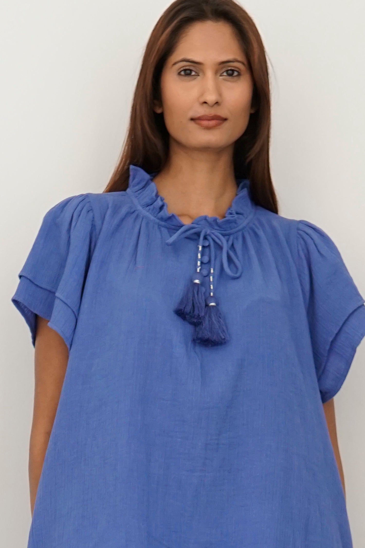 Kaftan beach dress, double gauze beach kaftan with pockets