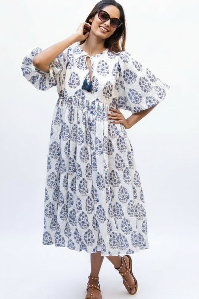 Floral summer midi dress with pockets, Valerie
