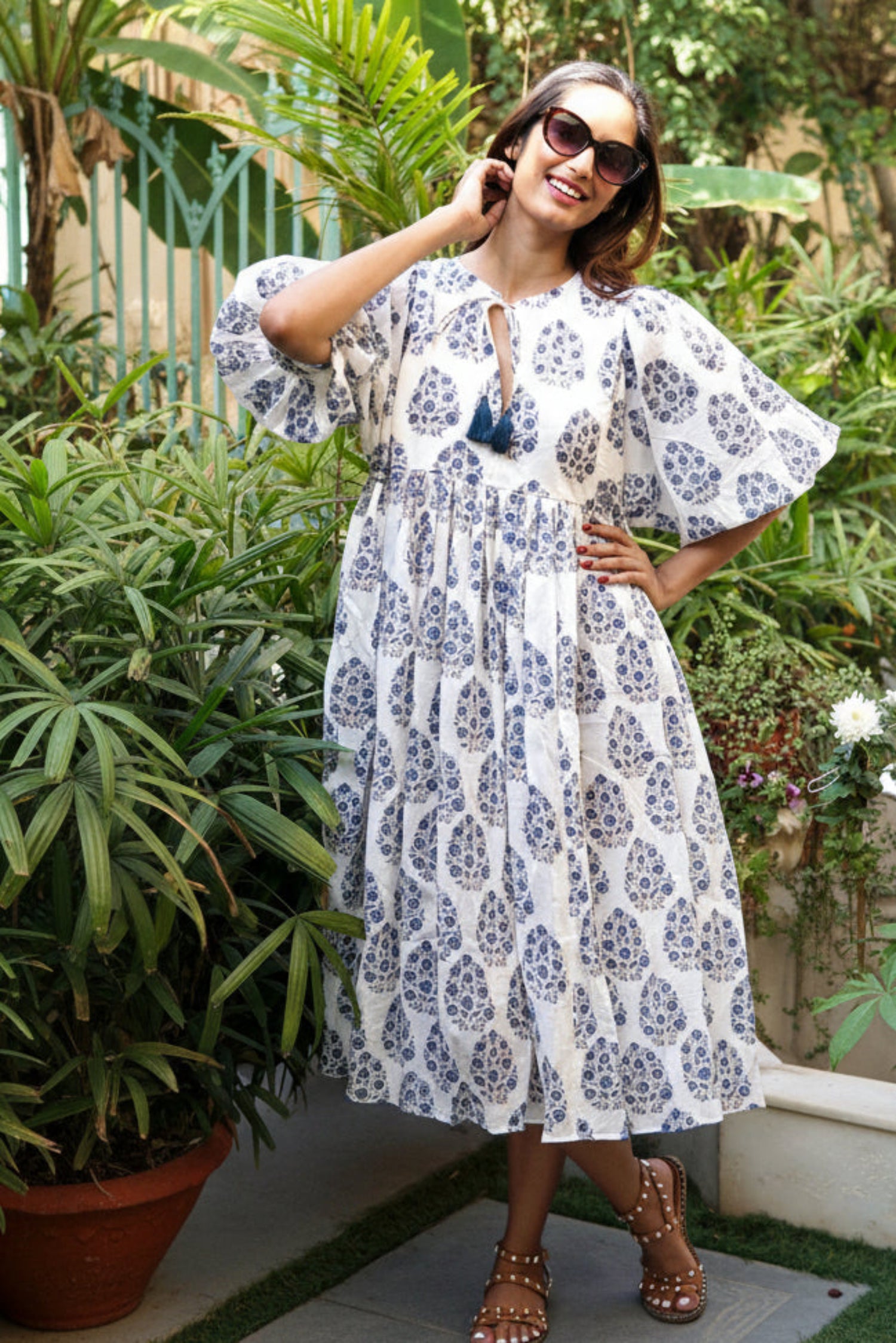 Floral summer midi dress with pockets, Valerie