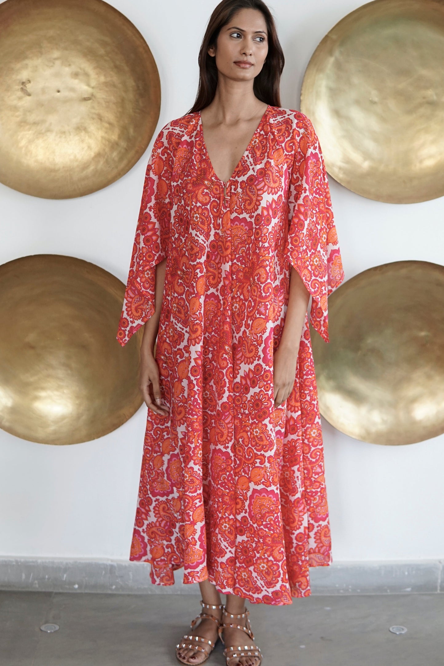 Kaftan dress, Luxury Beach kaftan, Floaty and chic beach cover-up Ibiza