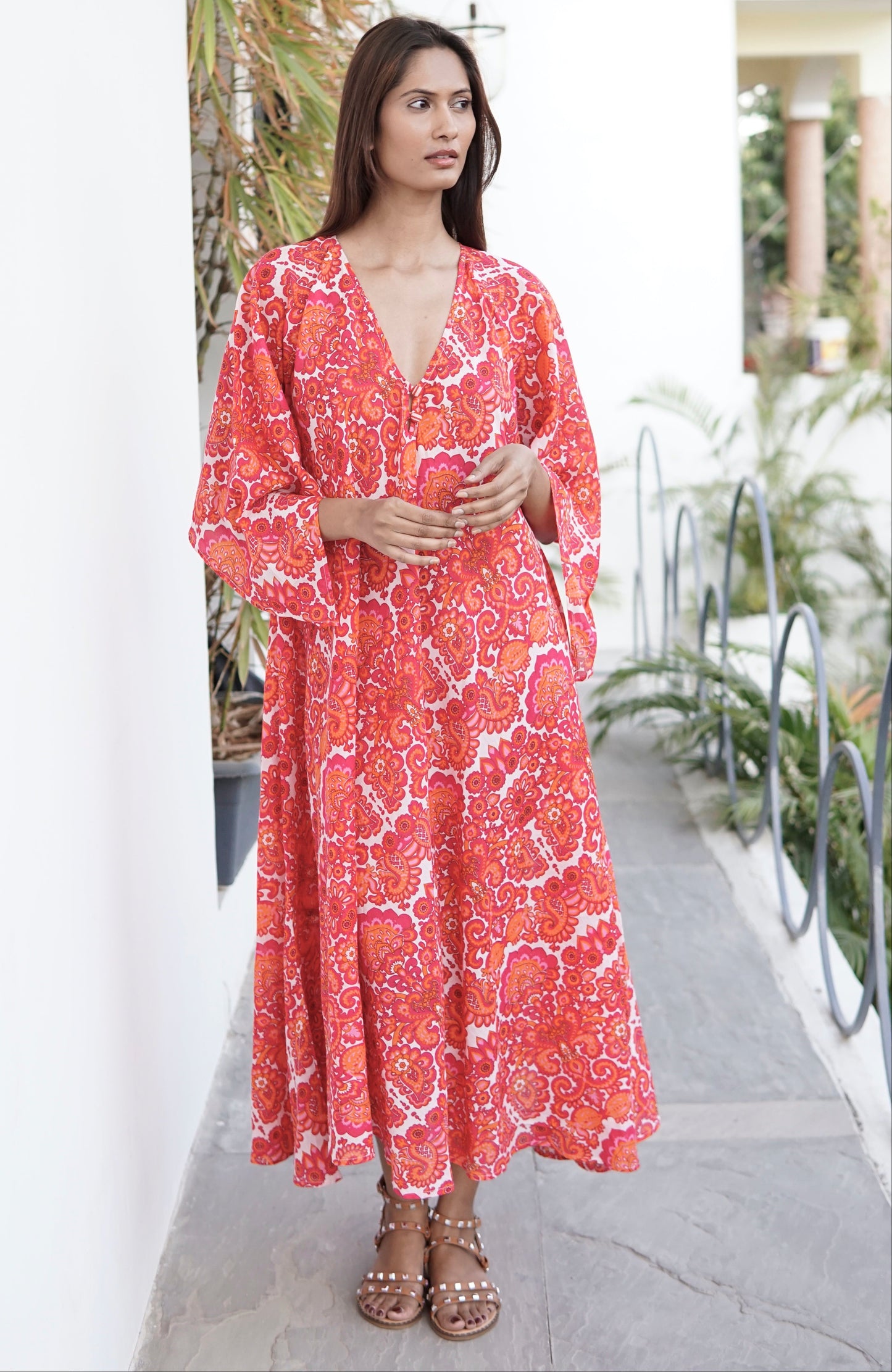 Kaftan dress, Luxury Beach kaftan, Floaty and chic beach cover-up Ibiza