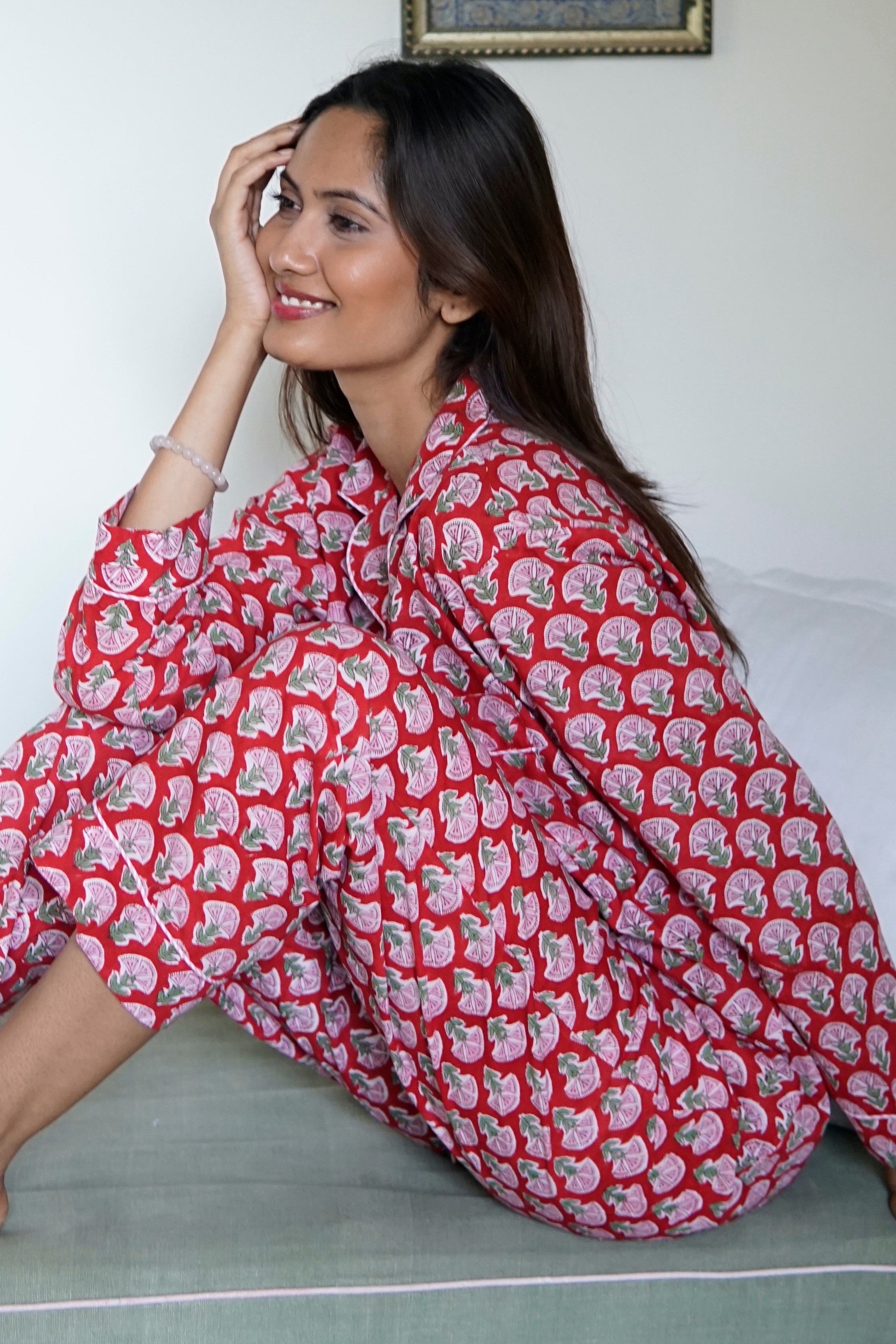 Pyjamas, ladies cotton nightwear. fForal print pyjamas for women ...