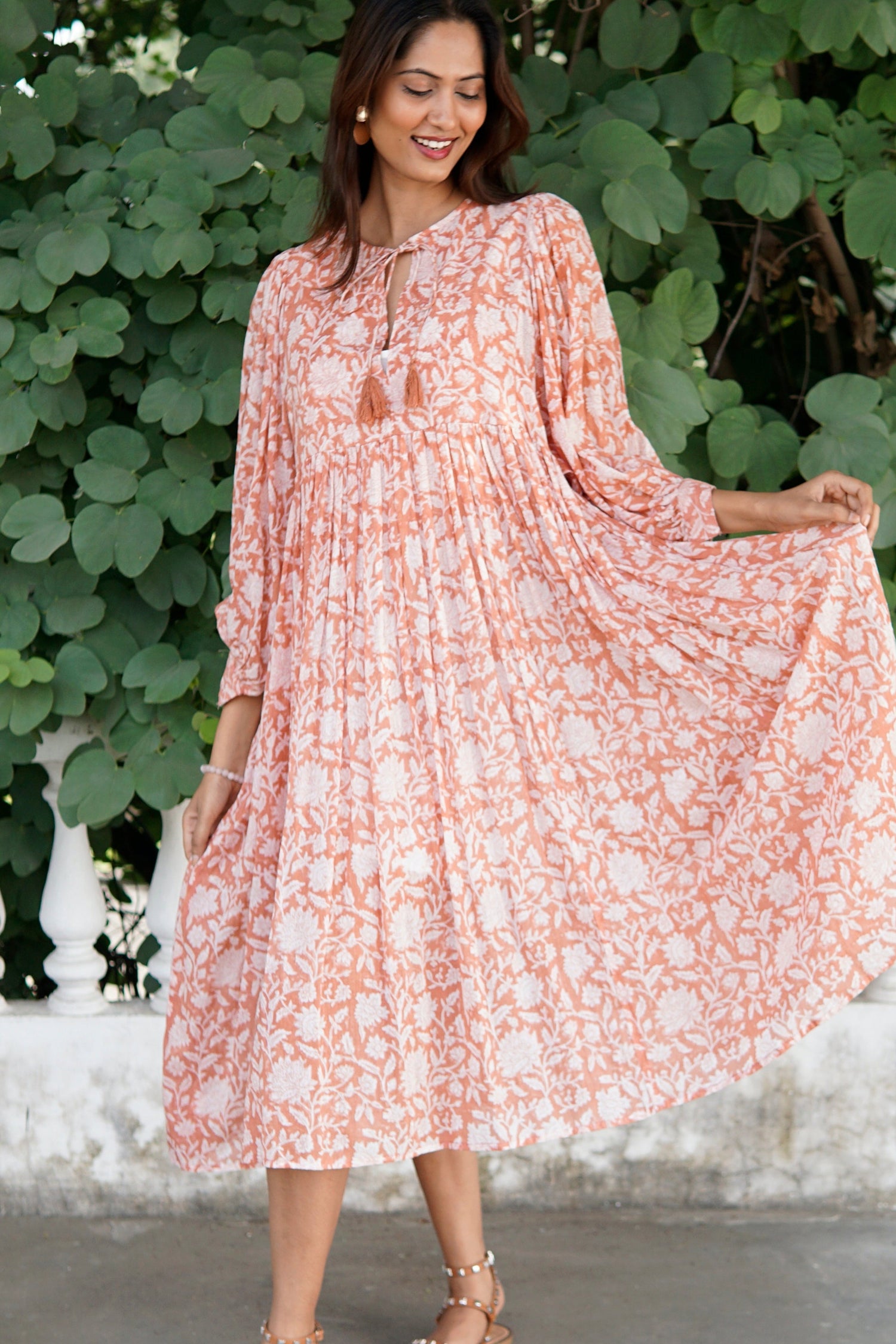 Floaty, floral summer maxi dress, cotton beach dress, summer dress with pockets, 'Reese' Sundress